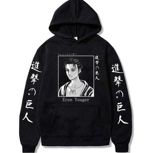 Attack on Titan Hoodies Men Women Short Sleeve Sweatshirt Eren Yeager Anime Manga Hoodies Tops Clothes