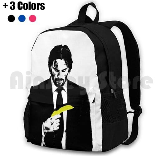 John Wick-Banana Yaga Outdoor Hiking Backpack Waterproof Camping Travel Baba Yaga Banana Banksy Parody Funny Fan Art Keanu