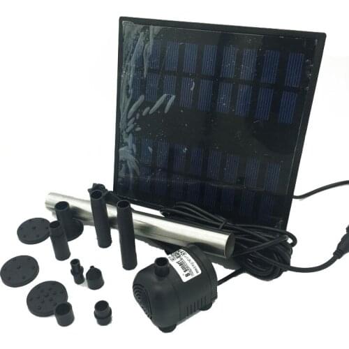 SR250-1.8W Solar Water Pump DC 9V Electric Rockery Fountain System 160-240L/H Household Fountain Circulation Water Pump Silent