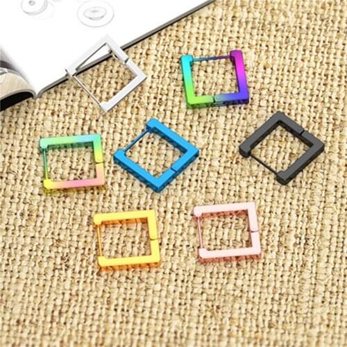 French Punk Hip-Hop Geometric Type Stainless Stell Small Hoop Earrings for Women Gold Silver Party Jewelry Accessories