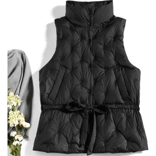Women Vest Warm Tops Chaleco Mujer Gilet Casaco Feminino Autumn Winter Women Vest Coat Sleeveless Jacket 90% White Duck Down