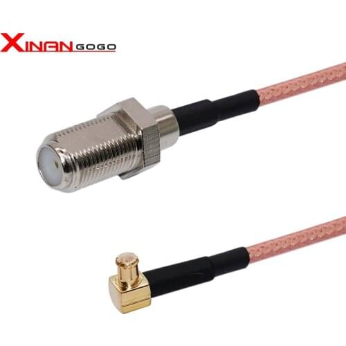 2pcs F female to MCX male right angle connector RG316 15CM cable