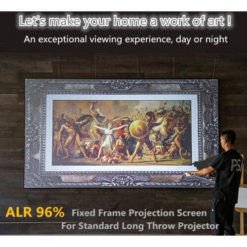 Ambient light rejecting ALR Fixed Frame Projector Screen High Contrast Gray ISF Certified True ALR Capable Projection Screen