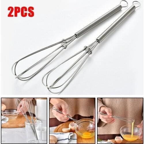 2PCS Mini Small Stainless Steel Balloon Wire Whisk Set Whip Mix Stir Beat Whisks 180*25mm Egg Tools Kitchen Gadget Egg beater