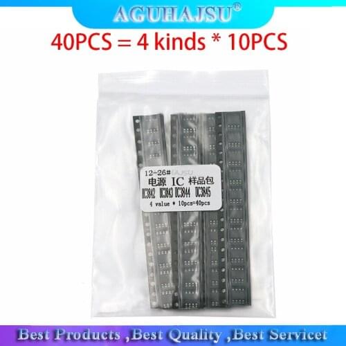 40PCS = 4 kinds * 10PCS UC3842 UC3843 UC3844 UC3845 sop Each 10PCS kit