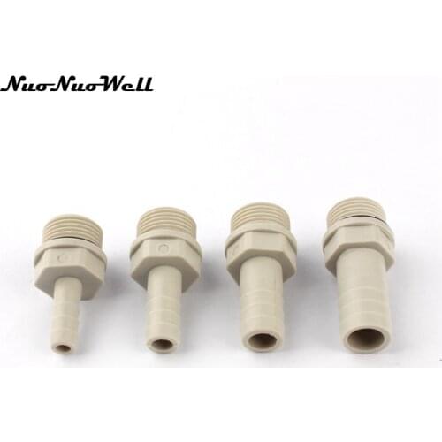 5pcs NuoNuoWell Plastic-Steel 3/8" Thread to 6mm 8mm 10mm 12mm 14mm Soft Hose Straight Connector Aquarium Air Pump Joint
