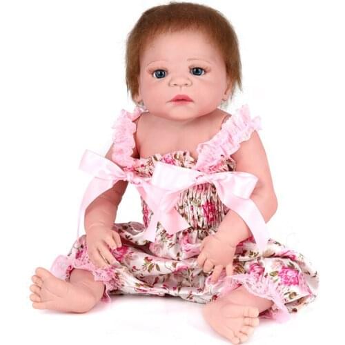 55cm Full Vinyl BeBe Doll Reborn Silicone Lifelike Baby Doll for Girls Toys Soft Silicone Reborn Babies Doll Kids Toys