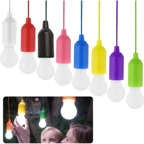 8PCS Portable LED Bulb Light Battery Operated Pull-Rope Lamp for Indoor Outdoor Camping