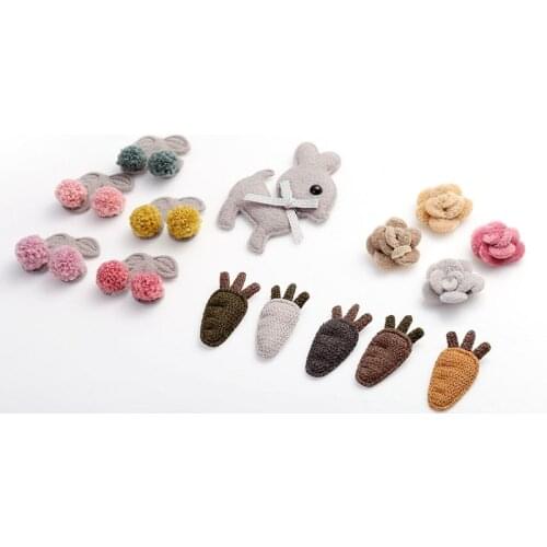 20Pcs/Lot Cherry Giraffe Padded Appliques For Children Headwear Hair Clip Accessories And Garment Decoration Patches