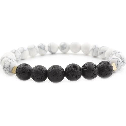 8MM Lava Natural Volcanic Stone Bracelet - TianZhu Alloy Bracelet Various Kinds Of Beads Bracelet To Give The Best Gift