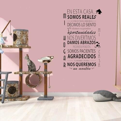 Home decor Spanish family quote wall decals self adhesive for living room house rules wall stiickers for bedroom vinyl ov452