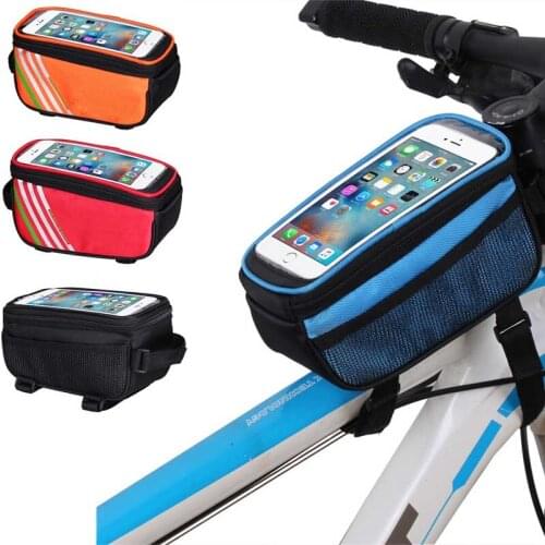 Dropship Bicycle Bag Frame Front Top Tube Cycling Bag Waterproof 5in/5.7in Phone Case MTB Pack Bike Accessories Touchscreen Bags