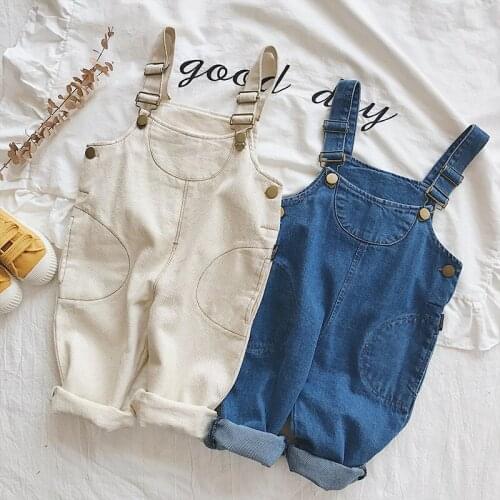 Boys Clothing 2021 Spring Autumn New Overalls Children Clothing Girl Jeans 1-5 Years Old Baby Clothes For Girls High Waist Jeans