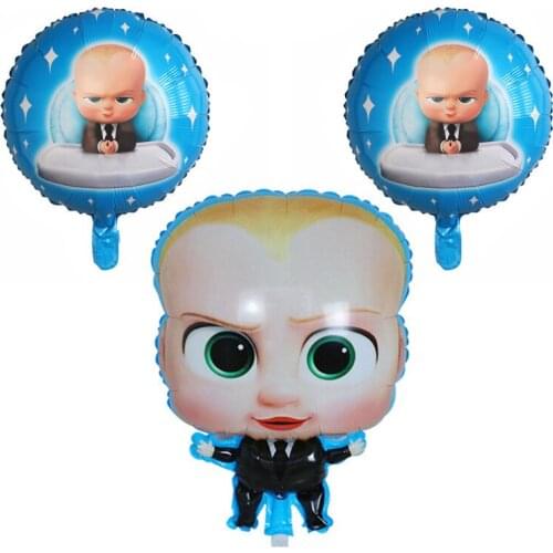 18inch Round Baby Boss Birthday Party Theme Foil Helium Balloons Kids Toys Birthday Party Decorations Supplies Air Globos Ball