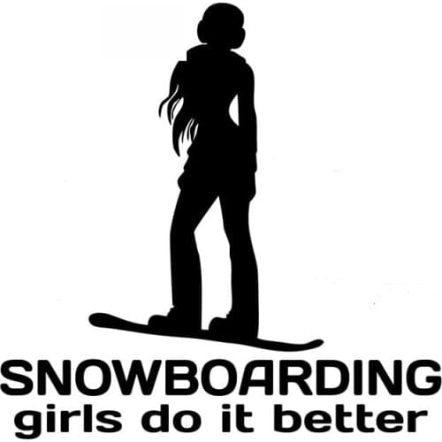 Personality Snowboard Girls Do Better Stickers High Quality Fashion Car Stickers Personality PVC Decals Black/white, 15cm*15cm