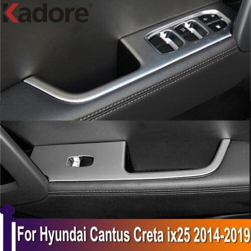 For Hyundai Cantus Creta ix25 2014-2019 Window Lift Switch Button Cover Trims Door Armrest Panel Frame Interior Accessories