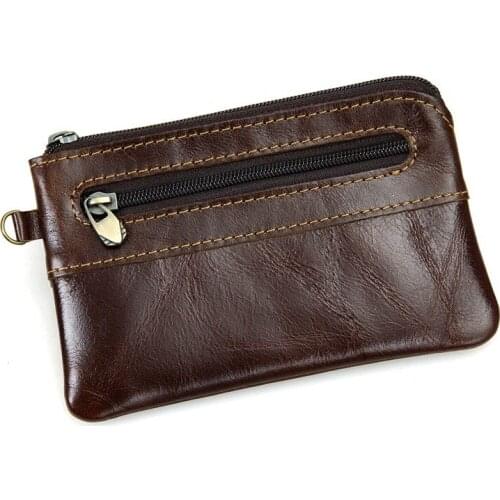 Coin Purse Vintage Card Pouch Key Case Soft Zipper Leather Wallet Credit Card Holder