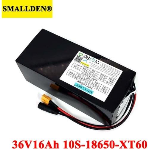 SMALLDEN 36V 16ah 18650 lithium Battery pack 42V 1000Watt 20A BMS for electric wheelchair Balancing scooter E-bike