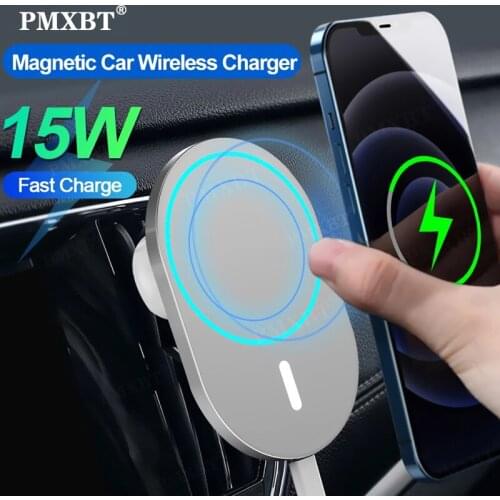 Magnetic Wireless Car Charger Air Vent Mount For iPhone 12 Pro Max 12Mini 15W Fast Charging Mobile Phone Magnet Car Phone Holder