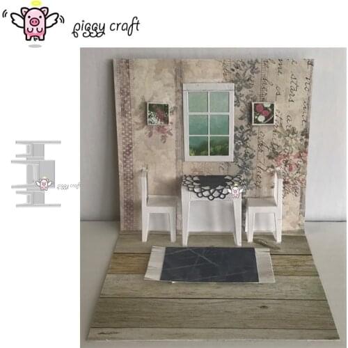 Piggy Craft metal cutting dies cut die mold Folding 3D chair table Scrapbook paper craft knife mould blade punch stencils dies