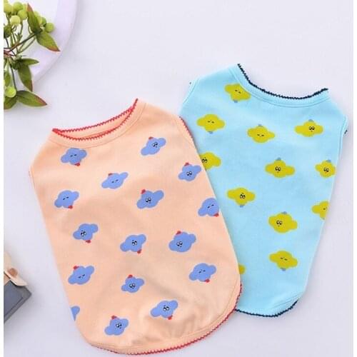 Cartoon Dog Clothes Clouds Clothing for Dogs Vest Super Pet Outfits Small Cute Spring Summer Print Solid Color Girl Ropa Perro