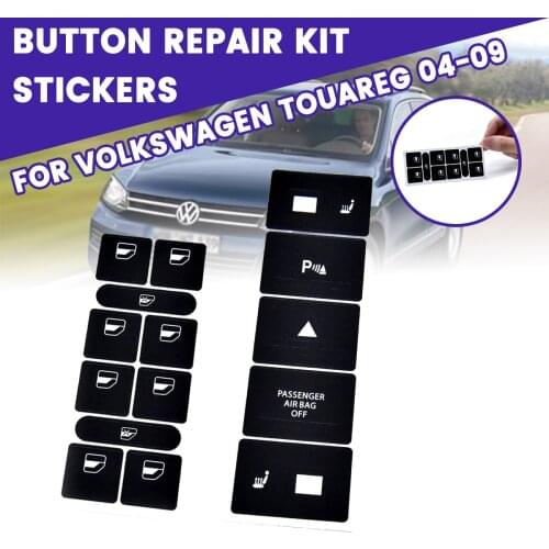 Car Repair Stickers Kit Central Control Panel Glass Lift Switch Button Decals Stickers For VW For Volkswagen Touareg 2004-2009
