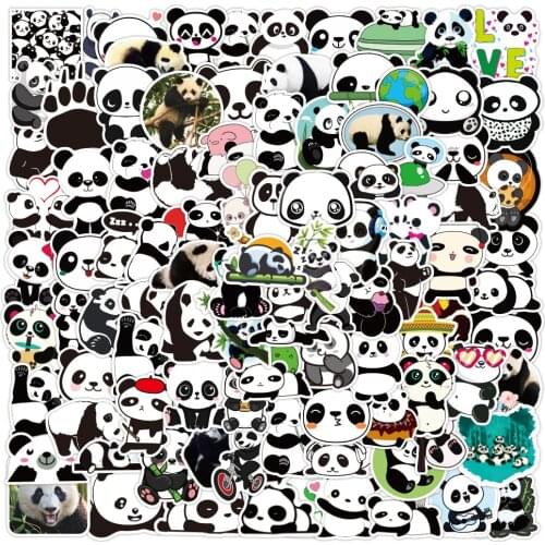 100PCS Kawaii Panda Stickers Gift Toys For Children Cartoon Cute Animal Sticker Decal To DIY Laptop Stationery Skateboard Guitar