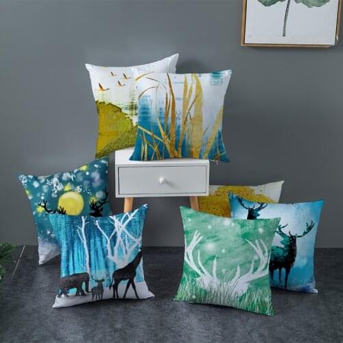 Sholisa Morden Simple Cushion Cover Polyester Gold Stamping Decorative Cojines Pillowcase Throw Pillow cover for Sofa 45*45cm