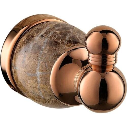 Luxury Rose Gold solid brass copper Marble Robe hook bathroom Clothes hook Bathroom accessories-MD7555