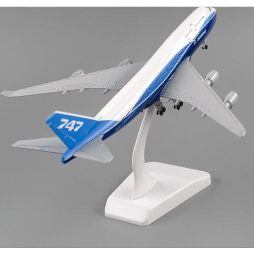 20cm Aircraft Boeing 747 Prototype Alloy Plane with Wheel B747 Model Toys Decoration Children Kids Gift for Collection