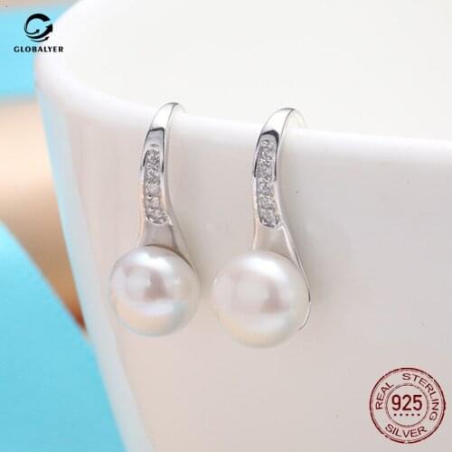New pearl earrings S925 sterling silver earrings DIY Female Explosive fashion accessories Birthday gifts for girl 002
