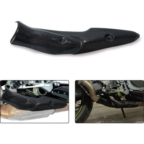 Motorcycle Exhaust System Middle Link Pipe Carbon Fiber Heat Shield Cover Guard Anti-Scalding Shell For Kawasaki Z900 2017-2019