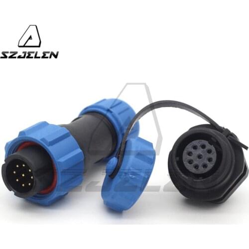 SP13 9Pin Waterproof Connector Plug and socket Outdoor LED power supply panel installation connector IP68