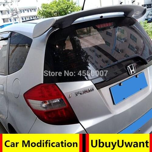 For Honda Jazz Fit Spoiler High Quality ABS Material Car Rear Wing Primer Color Rear Spoiler For Honda Fit Jazz 2008-2013