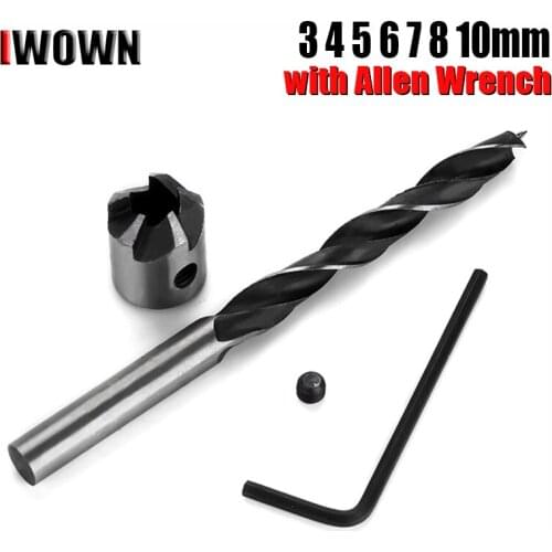 Woodworking Drilling Chamfer Countersink Drill Bit with Allen Wrench for Wood Durable Multi-function DIY Hole Puncher Tool 3-10