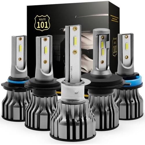 Route101 H7 H4 H1 H11 H8 HB4 HB3 9005 9006 LED Light Bulbs on Car 12V Auto Lamp Headlight 6000K White Hi/Lo Beam Diode Fog Light