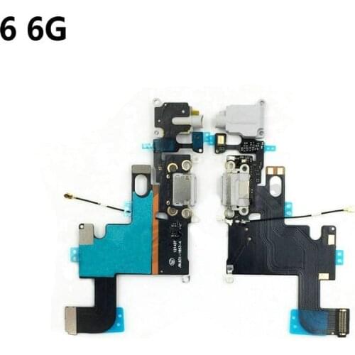 High Quality Charging Port Flex Cable + USB Dock Connector Charger Microphone Repair Parts Replacement For iPhone 6 6Plus