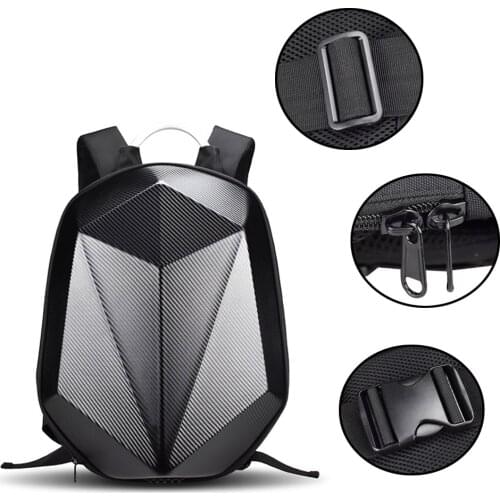1PC Carbon Fiber ABS Motorcycle Bag Hard Case Shell Backpack Tank Moto Motorbike Helmet Bags Travel Luggage