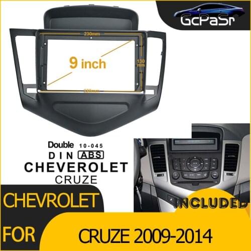 2/1Din Car Radio Player DVD Frame Audio Fitting Adaptor Dash Trim Kits Facia Panel 9" For Chevrolet CRUZE 2009-2014 Double Din