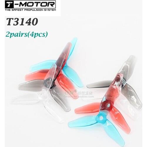 2pairs (4pcs) T-MOTOR T3140 FPV 3 inch propellers 2 pairs / bag three Blade Propellers CW CCW prop