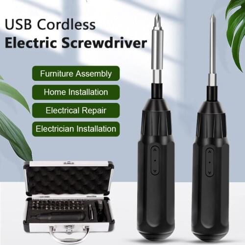 3.6V Mini Electric Screwdriver Set Rechargeable USB Cordless Power Screw Driver Electric Screwdrivers Household Power Tools