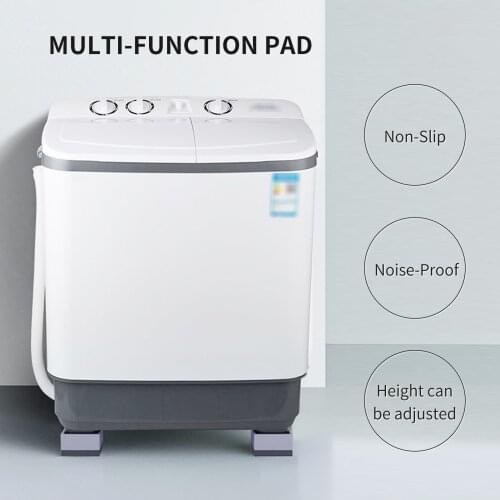 4 Pack Washing Machine Feet Mats Square Anti-Vibration Washer Pads Height Adjustable Pads Furniture Home Appliances Feet Pad