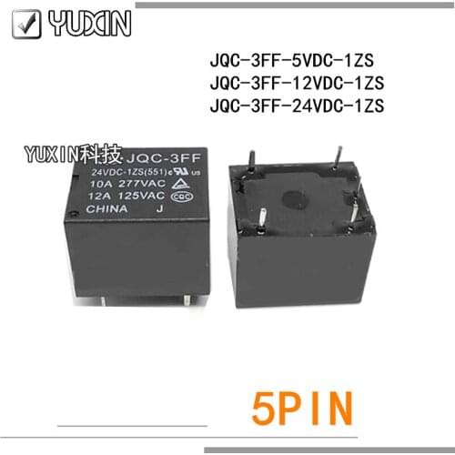 5PCS/LOT 100%Original&New Relay Hf3ff Jqc-3ff-024-1zs Jqc-3ff-012-1zs Jqc-3ff-005-1zs Jqc 3ff 024 1zs 5v 9v 12v 24v 5pin