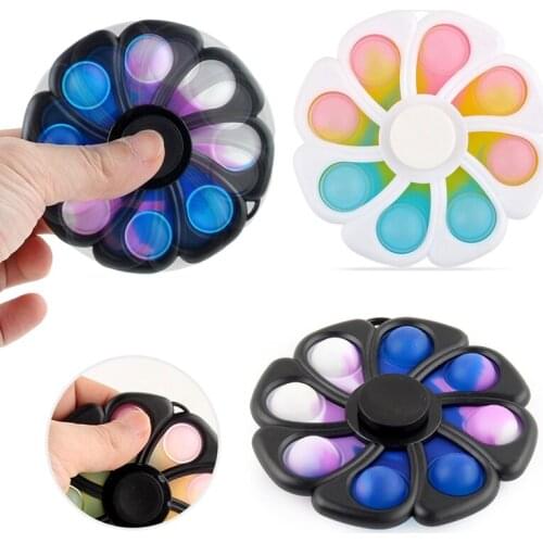 Mini Eight-leaf Finger Spinner Stress Reliever Sensory Toys for Adult Kids Childrens Early Learning Brain Development Toys Gift