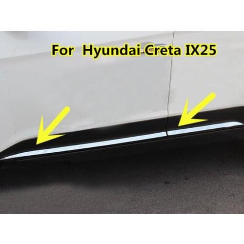 For 2015 2016 2017 2018 Hyundai Creta IX25 Car Door Body Side Molding Trim Cover Protector Strip Scuff Guard Car Accessory