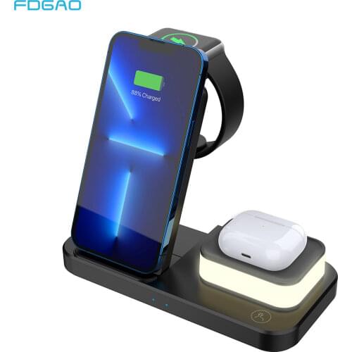 FDGAO USB C Fast 15W Wireless Charger For Xiaomi Mi 10 9 Samsung S20 S10 Qi 10W Quick Charge Pad for iPhone 11 XS XR X 8 Airpods