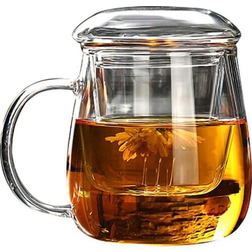 Tea Mug with Lid Filter,Coffee Cups Tea Set Mugs Beer Drink Office Mug Transparent Drinkware Glass Cup Chinese Style