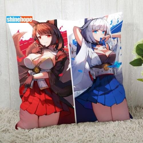 Azur Lane Pillow Cover Customize Anime Pillowcase Modern Home Decorative Pillow Case For Living Room 45X45cm,40X40cm