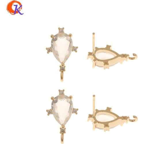 Cordial Design 50Pcs 10*18MM Jewelry Accessories/CZ Earring Findings/Hand Made/DIY Parts/Jewelry Making/Crystal Earrings Stud
