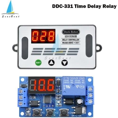DC 12V DDC-331 Trigger Cycle Time Timer Delay Relay LED Digital Display Adjustable Timing Control Switch Relays with Case DIY